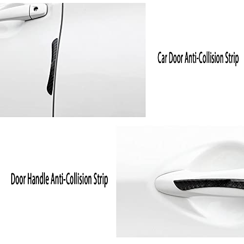 Image of Anti-Scratch Protector Trim,Carbon Fiber Emblem Door Open Rearview Mirror Shell Protector Side Mark Stickers Decals Badge Labeling Sports Decoration Lossless Installtion Accessories 4 Packs