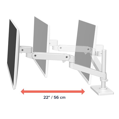 Image of Ergotron - Upgraded LX Pro Premium Monitor Arm, Single Monitor Desk Mount - fits Flat Curved Ultrawide Computer Monitors up to 34 Inches, 4 to 22 lbs, VESA 75x75mm or 100x100mm - Tall Pole, White