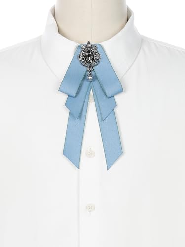 Image of Women's Ribbon Brooch Necktie Rhinestone Bow Ties for Elegant Chic