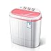 Pralki Mini Twin Tub Przenośna Pralka 3,0 Kg Całkowita Pojemność Pralka I Wirówka Kompaktowy Zestaw 2 W 1 Do Mieszkania, Hotelu, Akademika (Biały/Różowy) (Kolor: Biały/Różowy)