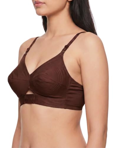 Image of Brida Kavya Xtra Soft Cotton Round Stitch Bra for Women | Full Coverage | Non-Padded | Wireless | Double Layer Support | Heavy Bust | Combo Pack | Colours May Vary
