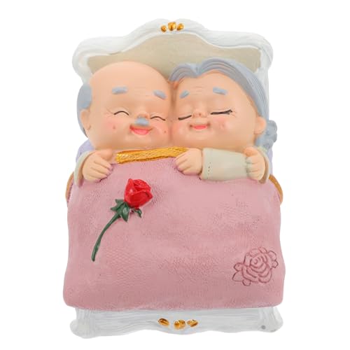 Gadpiparty Figuras de Resina Ancianos Decoración para Tarta de Cumpleaños Adorno para Mesa de Noche Estatuas Realistas de Matrimonio Obsequio para Bodas y Aniversarios