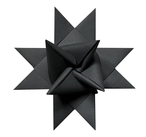 MarpaJansen XXL Fröbelsterne, Fröbelsternstreifen, 4x100cm, 17cm Durchmesser, Schwarz, 17 Streifen, 130g Tonzeichenpapier