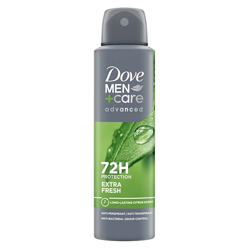 Dove Deodorante Dove Men + Care Extra Fresh Spray Advanced Care, Deodorante Uomo, con 1/4 Crema Idratante, Formula Idratante e Delicata sulla Pelle, Protezione Fino a 72 Ore, 150 ml