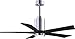 Matthews PA5-CR-BK-52 Patricia Indoor/Outdoor Damp Location 52" Ceiling Fan with LED Light and Wall Control & Remote Control, 5 Wood Blades, Polished Chrome