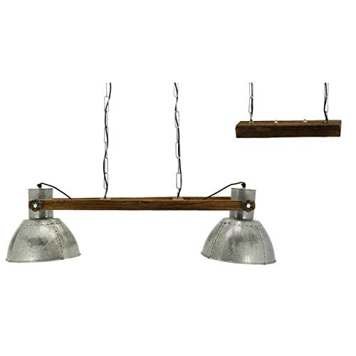 Suspension 2 Lampes bois recyclé pour un éclairage de table ciblé