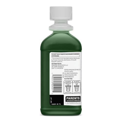 Amazon Basics Nighttime Cold & Flu Relief, Pain Reliever, Fever Reducer, Cough Suppressant & Antihistamine Liquid, Original Flavor, 8 fl oz (Previously Care) - image 9