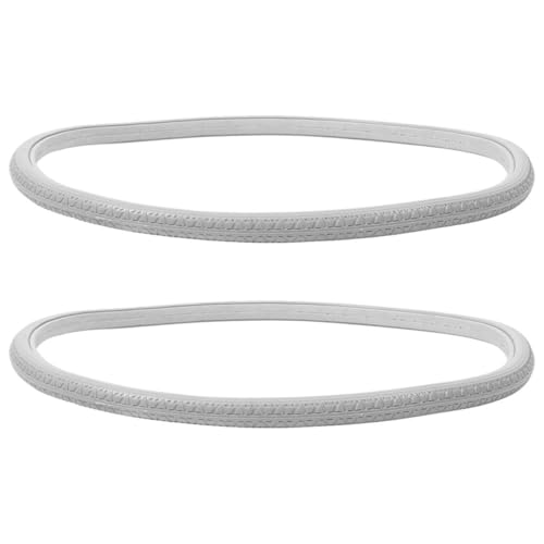 POPETPOP 2 Piezas Neumáticos Sólidos para Silla de Ruedas 24 Pulgadas 24x1 3/8 de Pu Elástico Gris Reemplazo Duradero Antipunzonado para Accesorios Movilidad
