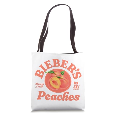 Official Justin Bieber Peaches White Tote Bag 16 inches