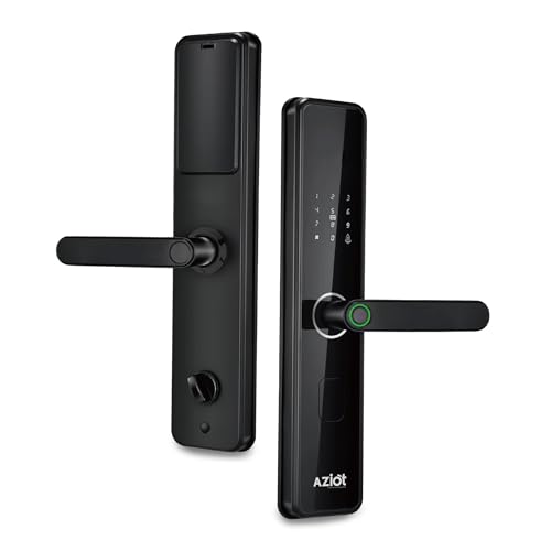 Image of Aziot Essence Digital Fingerprint Door Lock - High-Security Digital Keyless Entry with Fingerprint, Passcode, RFID, and Manual Key Access