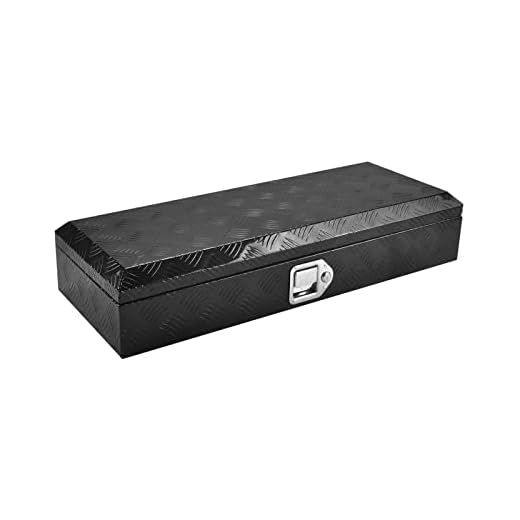 BATONECO 34.5 Inch Aluminum Tool Box, Truck Bed Tool Box with Lock and 2 Keys,Tool Storage Box for Truck,Trailer,Pickup,ATV,RV,34.5"X12.75"X6.4",Black