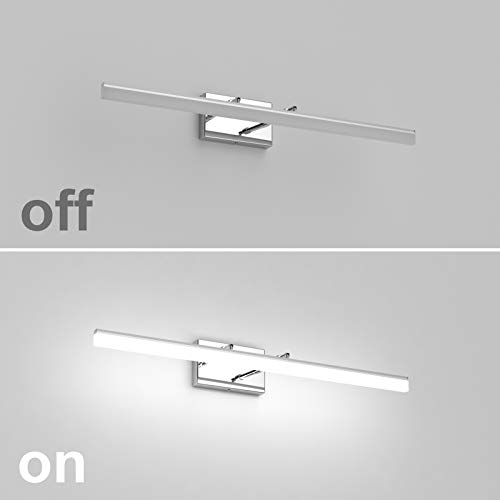 Image of Aipsun 31.5in Dimmable Modern LED Vanity Lights for Bathroom Light Fixtures Over Mirror Chrome Adjustable Bath Lighting(White Light)