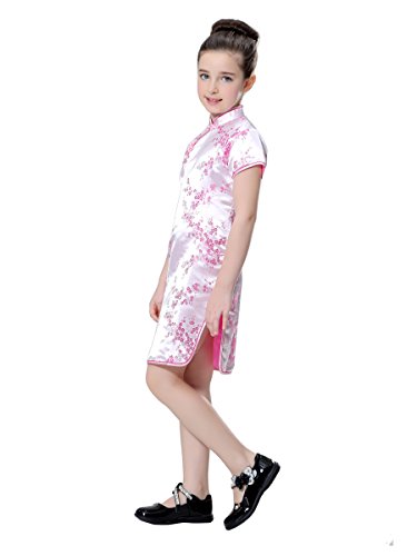Girls Wintersweet Blossom Chinese Qipao Dress2