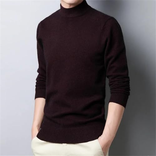 Men's Long Sleeve Mock Neck Warm Knitted Sweater Fashion Casual Pullovers Tops2