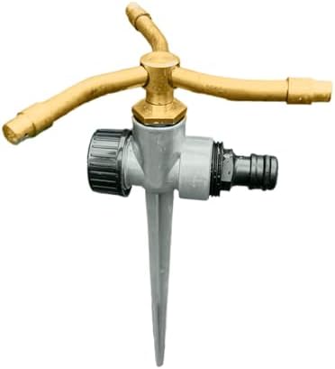 Aspersor de latón para patio, riego giratorio de 3 brazos, equipo de jardinería resistente a la intemperie, herramienta de riego resistente para césped, jardín, granja, distribución eficiente de agua Aspersor de latón para patio, riego giratorio de 3 brazos, equipo de jardinería resistente a la intemperie, herramienta de riego resistente para césped, jardín, granja, distribución eficiente de agua