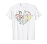 Disney Princess Valentine's Day Vintage Heart Group Shot T-Shirt