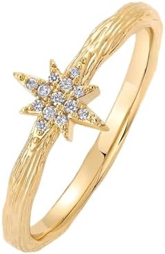 PAVOI 14K Gold Plated Pearl Hammered Ring for Women | Dainty Eleg...