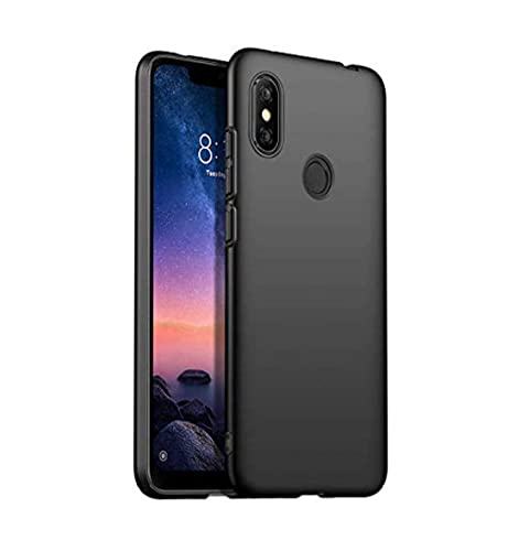 Image of Mobile Back Cover Case for Xiaomi Redmi Note 6 Pro (Silicone Case|CameraProtection|Black SC1510)
