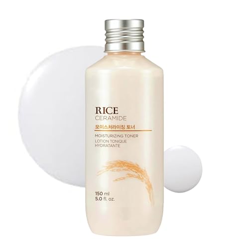 The Face Shop Rice Ceramide Moisturizing Toner - Rice Extract Rice Toner for Face - Strengthens Skin Barrier - Hydrating Targets Dryness - Lightweight Face Moisturizer - Glow Essence Korean Skin Care