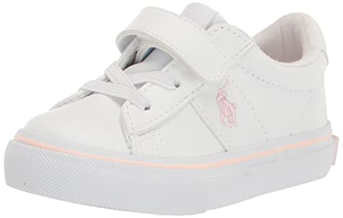 POLO RALPH LAUREN Boy's Sayer Ps White Tmbld/Lt Pnk Pp Sneaker