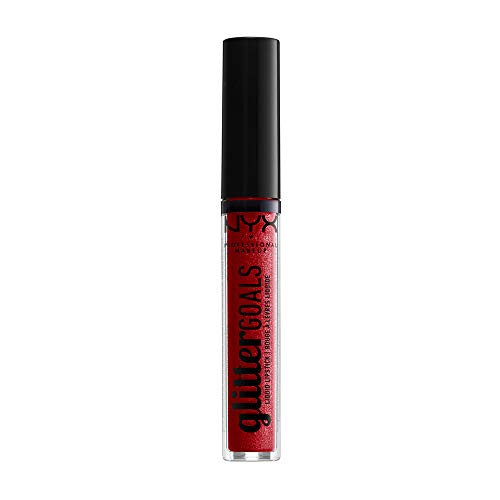 NYX PROFESSIONAL MAKEUP Glitter Goals Liquid Lipstick - Cherry Quartz, Red With Magenta Glitter