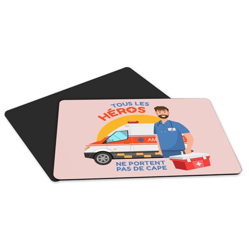 Sets de table ambulancier rose antiderapant caoutchouc grand format