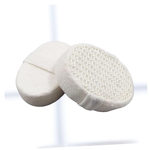 WOFASHPURET 2pcs Exfoliating Cotton Linen Loofah Sponge Pads for Scrubbing Gentle Deep Cleansing Spa Experience with Elastic Hand Strap for Shower and Bath