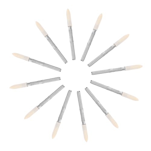 MUCKLILY 12pcs Wool Felt Drill Bit Set 3mm Polishing Bit for Jewelry Watch Ceramic 1/8 Shank