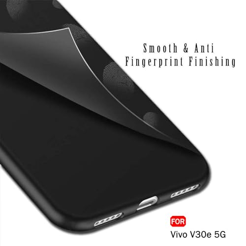 Image of TheGiftKart Sleek Back Cover Case for Vivo V30e 5G | Slim Fit Protective Design | Ultra Matte Finish | Camera Protection Bump | Soft Silicon Back Cover Case for Vivo V30e 5G (Silicone, Black)
