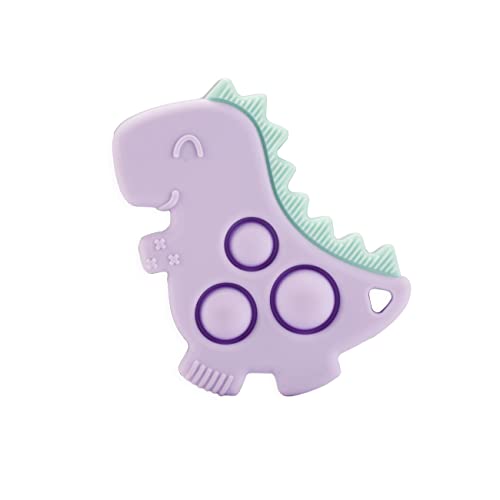 Image of Itzy Ritzy Sensory Popper Toy - Itzy Pop Toy Features Raised Textures to Soothe Sore Gums; Relieves Stress and Improves Fine Motor Skills; Can Attach to a Bag or Pacifier Strap; Lilac Dinosaur