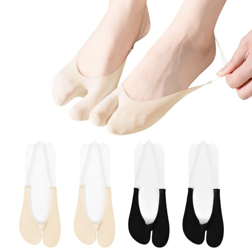 Image of No Show Socks with Invisible Sling Back Womens, 6 Pairs Low Cut Half Toe Topper Socks with Non-Slip Straps for Heels
