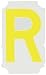 Brady 5060-R, Quik-Align Labels, 2" Height, Yellow, Legend "R" (10 per Package)