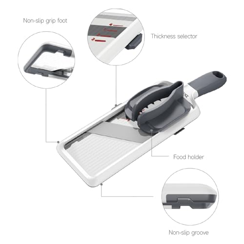 Multi-Handheld-Mandoline-Slicer-Adjustable-Stainless-Steel-Blade-Comfort-Grip-Safety-Features-Easy-to-Clean-Ideal-for-Speedy-Slicing-of-Fruits-and-Vegetables-Gray
