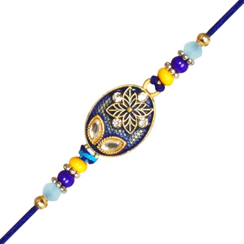 CHERKRAFT Rakhi for Brother Floral Fancy Rakhi Thread for Men/Boy Bracelet Rakhi Raksha Bandhan (Style 1 Standard)