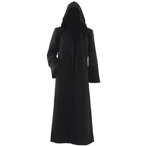 Image of Men Tunic Hooded Robe Halloween Cosplay Wizard Costume Knight Cloak Cape