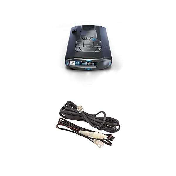 Escort MAX 360c MKII Laser Radar Detector & Escort Direct Wire Power Cord: Dual-Band Wi-Fi and Bluetooth, 360° Directional Arrows, Exceptional Range, Shared Alerts, Drive Smarter App, Black