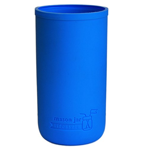 Pint & Half 24Oz Silicone Sleeves / Jackets For Protecting Ball Jars By Mason Jar Lifestyle (Bright Blue, 2 Pack) #TOP19