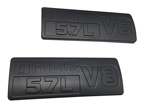 Powertech Matte Black 5.7L V8 Side Emblem Decal 3D Door Nameplate Badge Sticker for Tundra TRD PRO, Pack of 2