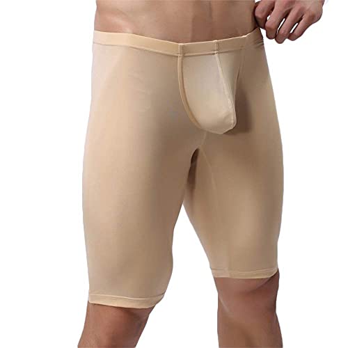 Men's Half Tights Ultra-Thin Ice Silk Leggings Sheer Swimwear Shorts Trunks Pants3