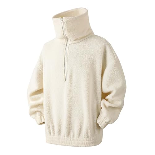 Polares para Hombre, Sudadera con Capucha Overseas Trade: Top Moderno con Chaqueta Suave y cómoda con Forro de Piel de Oveja (Beige, XXXL)