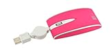 Case Logic Wired USB Optical Mouse with Retractable Cable (Pink/Silver) (ER-301)