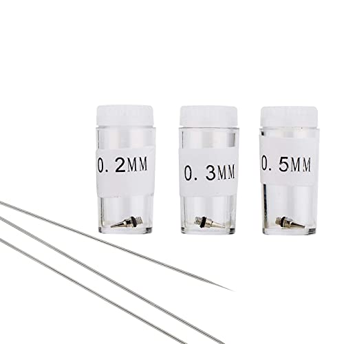 Miniatura 4 de Juego De Boquilla Y Aguja De Aerógrafo Wangcl De 0,2mm 0,3mm 0,5mm Boquilla, Repuestos De Aerógrafo Con Llave Para Accesorios De Mantenimiento De Pintura De Pistola Pulverizadora