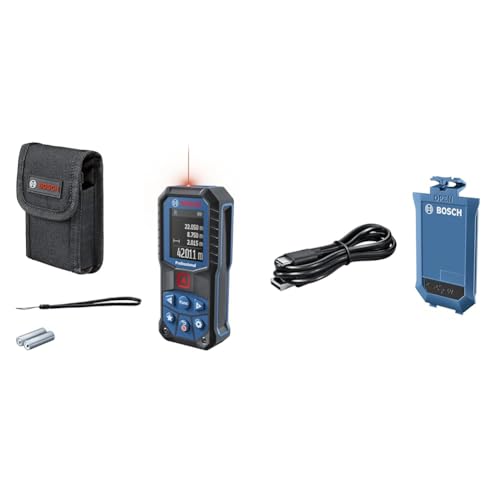 Bosch Professional Medidor Láser GLM 50-22 + Bosch Professional GLM Batería LI-Ion, Azul, Batería Recargable 3.7 V