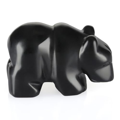 Estatua de oso de obsidiana 2" para decoración miniatura 4