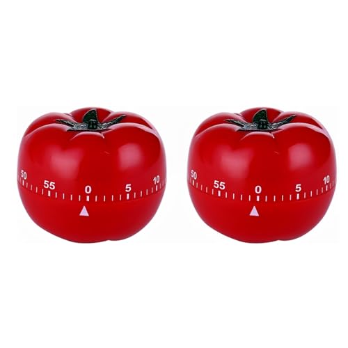 Pomodoro Timer Kitchen Timer for Cooking Mechanical Timer Clock with Wind Up Function Egg Timer for Boiling Eggs Cooking Timer for Kitchen Use Set of 2 Timers