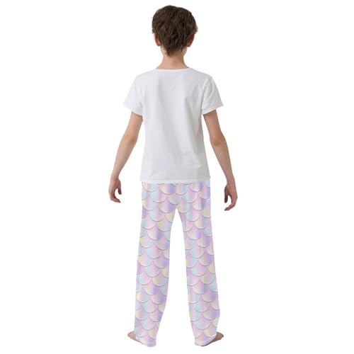 Mermaid Fish Scale Skin Boys Pants for Kids Jogger Pants with Pockets S-XL3