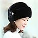 Women's Winter Furry Hat Warm Faux Mink Russian Hats Fashion Sweet and Cute Plush Hat Fluffy Beret Ear Muff Hats for Women Black