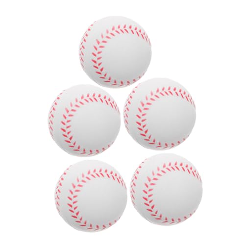 HONMEET 5Pcs Soft Sponge Baseballs for Indoor and Outdoor Training Safe PU Balls for Beginners Lightweight Practice Balls for Ball and Softball Drills