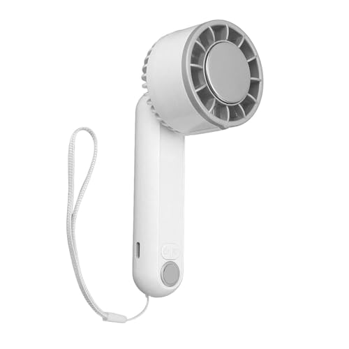 Mini Ventilador de Manos Pequeñas, Pantalla Digital Inteligente Compacta de Luz Calmante Tecnología de Motor de Motor Plegable Ancho de Ventilador Mini Portátil para Comprar (WHITE)