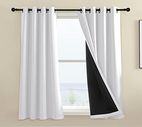 Rutterllow 100% Blackout Curtains for Bedroom and Living Room 2 Panels